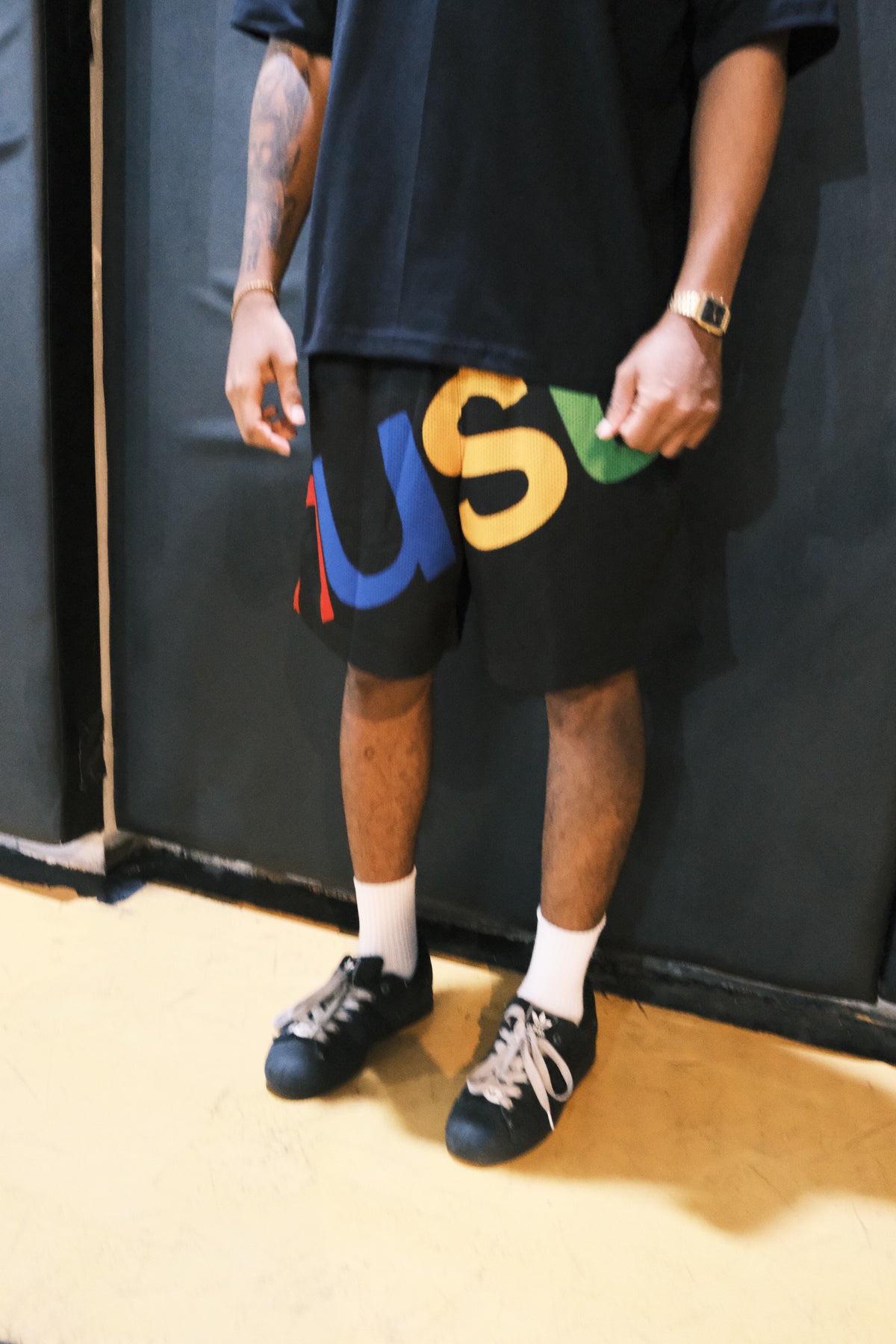 MULTICOLOR LOGO MESH SHORTS REGULAR FIT