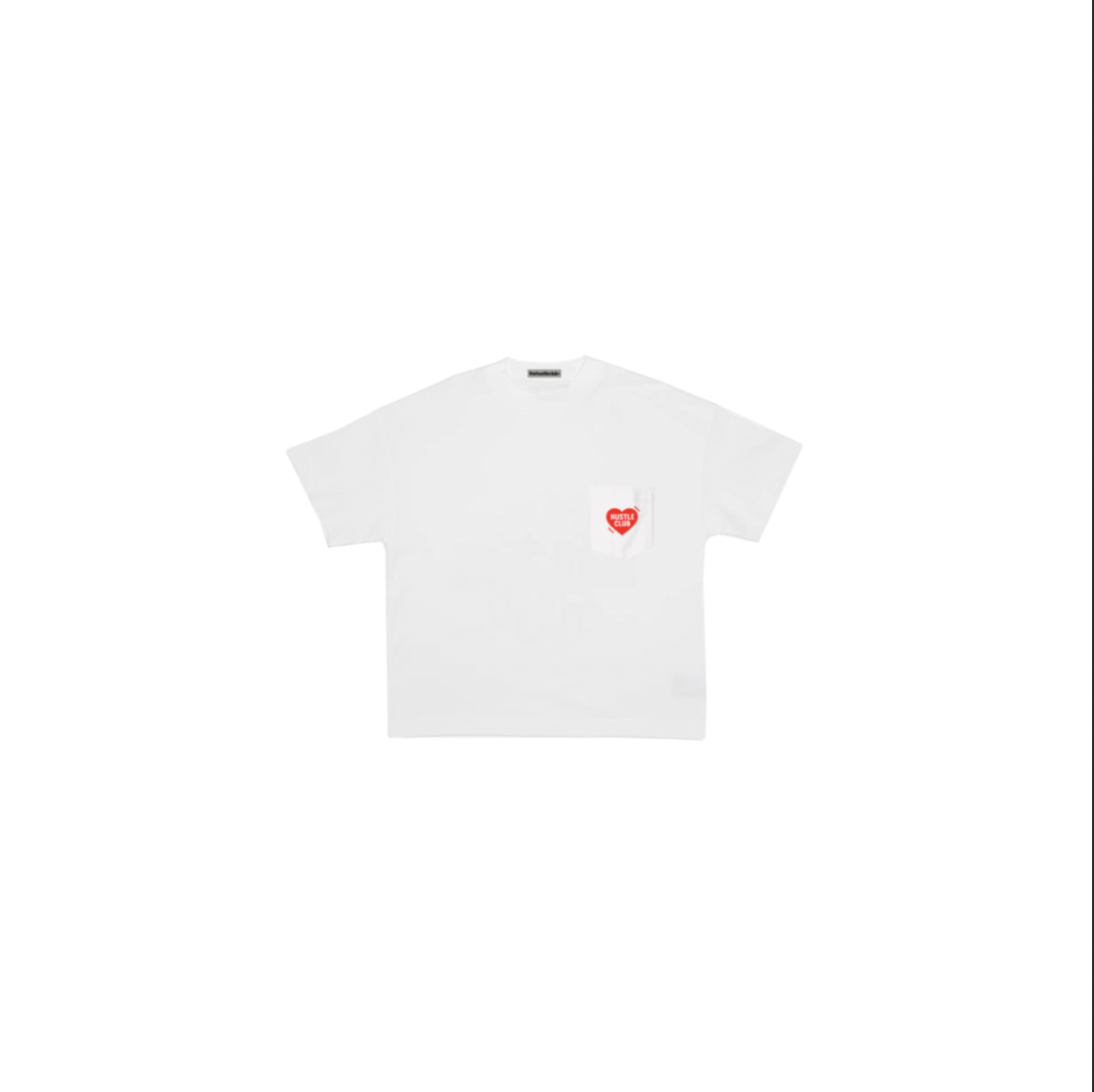 HUSTLE AND HEART HIGH DENSITY PRINT POCKET T-SHIRT WHITE