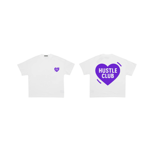 HEART OF HUSTLE WHITE/PURPLE T-SHIRT