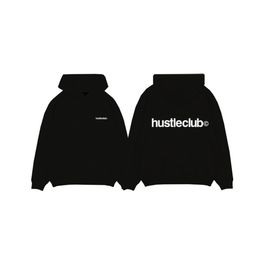 HUSTLE CLUB LOGO HOODIE BLACK