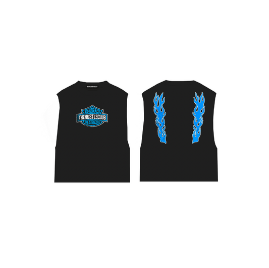 BLUE BLAZE RAW CUT MUSCLE TEE