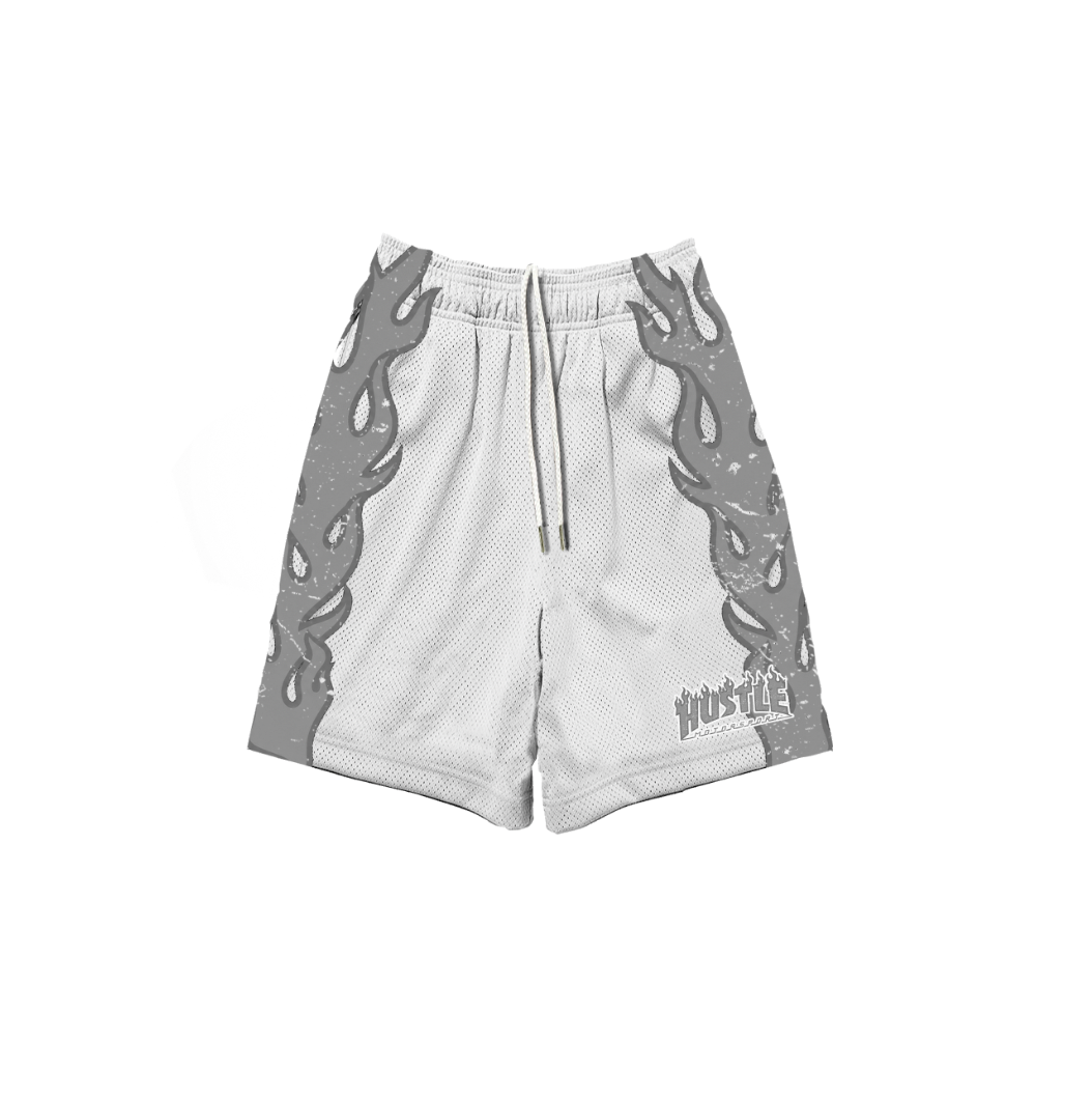 WHITE HOT LONGLINE MESH SHORTS
