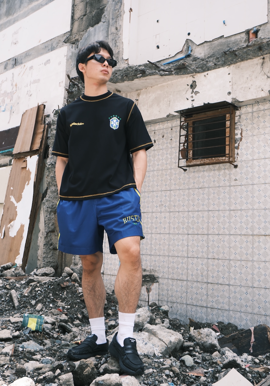 BLACK CONTRAST STITCH BOXY T-SHIRT