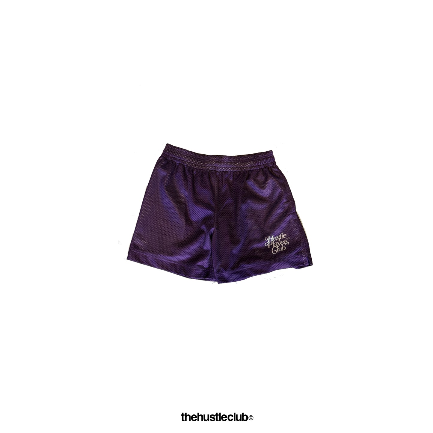 HUSTLE PLAYERS CLUB PURPLE MESH SHORTS
