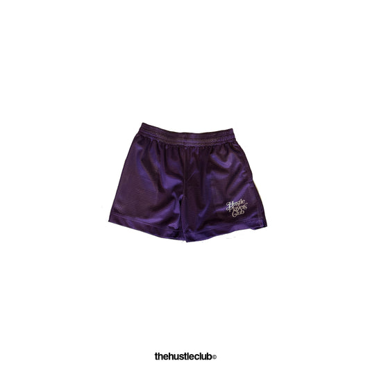 HUSTLE PLAYERS CLUB PURPLE MESH SHORTS